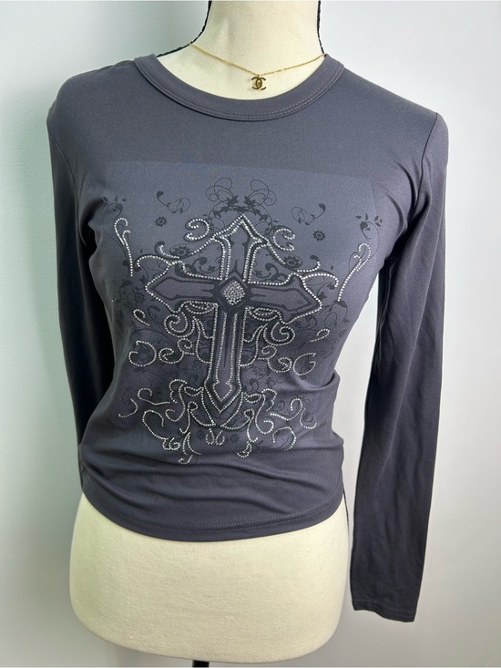 Charlotte Russe Tops - Y2K Rhinestone Charlotte Russe Long Sleeve
